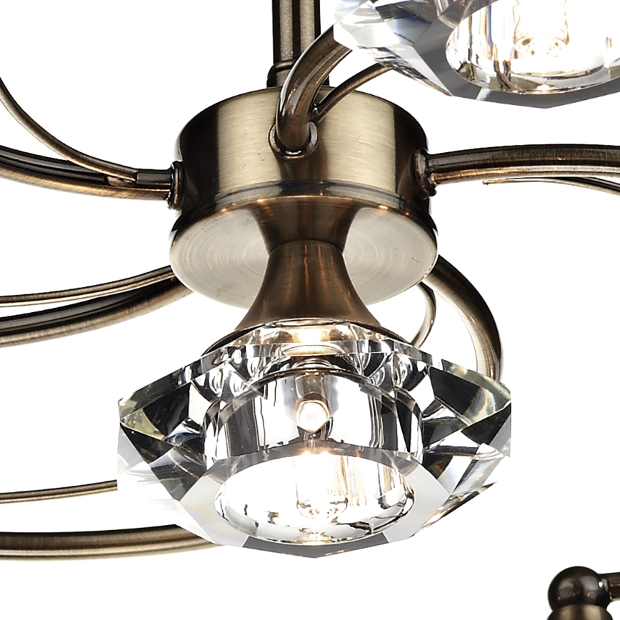 Där Lighting LUT0675 - Prilimintas lubinis šviestuvas LUTHER 6xG9/40W/230V, žalvarinis