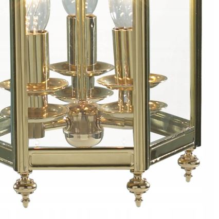 Där Lighting MOO0340 - Liustra su grandine MOORGATE 3xE14/60W/230V iš žalvario
