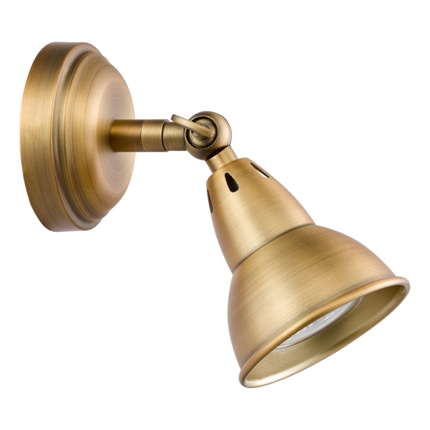 Där Lighting NAT0742 - Sieninis taškinis šviestuvas NATHANIEL 1xGU10/11W/230V žalvaris