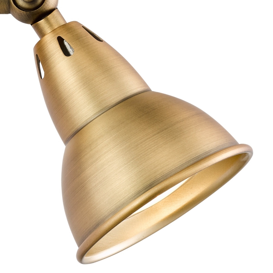Där Lighting NAT0742 - Sieninis taškinis šviestuvas NATHANIEL 1xGU10/11W/230V žalvaris