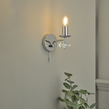 Där Lighting OLE0750 - Sieninis šviestuvas OLEANA 1xE14/40W/230V blizgus chromas