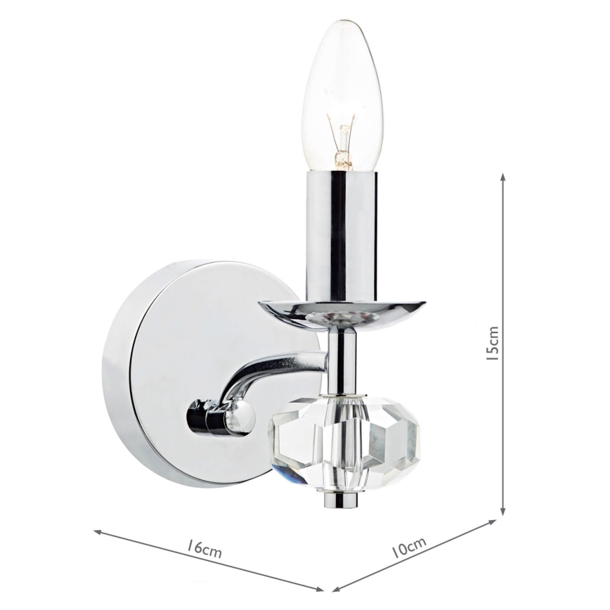 Där Lighting OLE0750 - Sieninis šviestuvas OLEANA 1xE14/40W/230V blizgus chromas