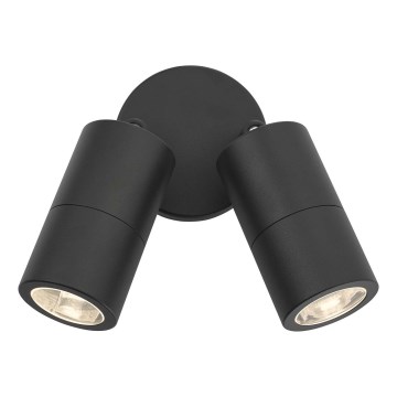 Där Lighting ORT0922 - LED lauko sieninis taškinis šviestuvas ORTEGA 2xGU10/5W/230V IP65 juoda