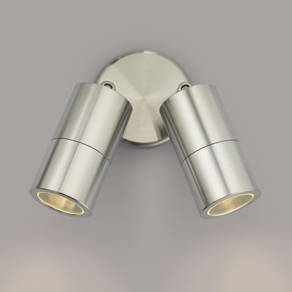 Där Lighting ORT0968 - LED lauko sieninis taškinis šviestuvas ORTEGA 2xGU10/5W/230V IP65 blizgus chromas