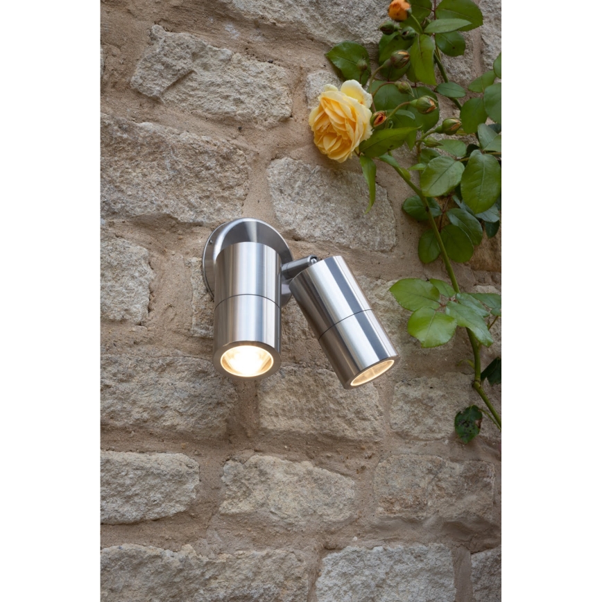 Där Lighting ORT0968 - LED lauko sieninis taškinis šviestuvas ORTEGA 2xGU10/5W/230V IP65 blizgus chromas