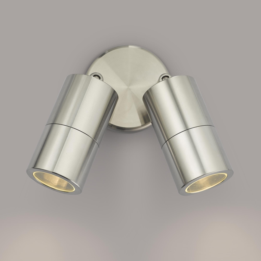 Där Lighting ORT0968 - LED lauko sieninis taškinis šviestuvas ORTEGA 2xGU10/5W/230V IP65 blizgus chromas