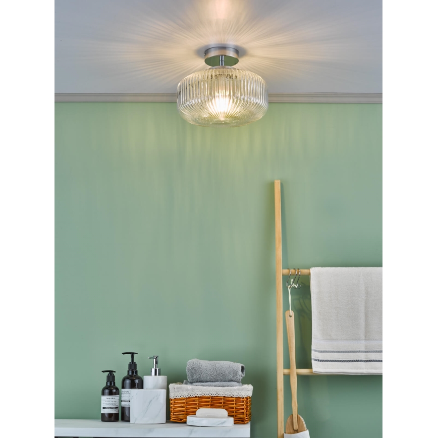 Där Lighting RIV5208 - Vonios paviršinis šviestuvas RIVA 1xE27/60W/230V IP44 blizgus chromas