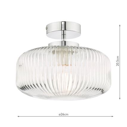 Där Lighting RIV5208 - Vonios paviršinis šviestuvas RIVA 1xE27/60W/230V IP44 blizgus chromas