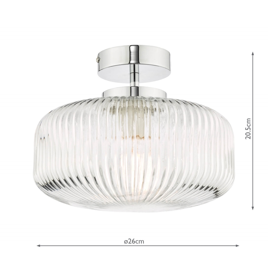 Där Lighting RIV5208 - Vonios paviršinis šviestuvas RIVA 1xE27/60W/230V IP44 blizgus chromas