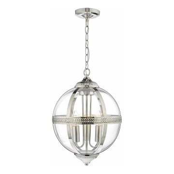 Där Lighting VAN0338 - Pakabinama liustra ant grandinės VANESSA 3xE14/40W/230V blizgus chromas