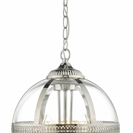Där Lighting VAN0338 - Pakabinama liustra ant grandinės VANESSA 3xE14/40W/230V blizgus chromas