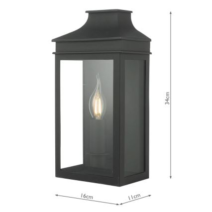 Där Lighting VAP5222 - Lauko sieninis šviestuvas VAPOUR 1xE14/60W/230V IP44 juodas