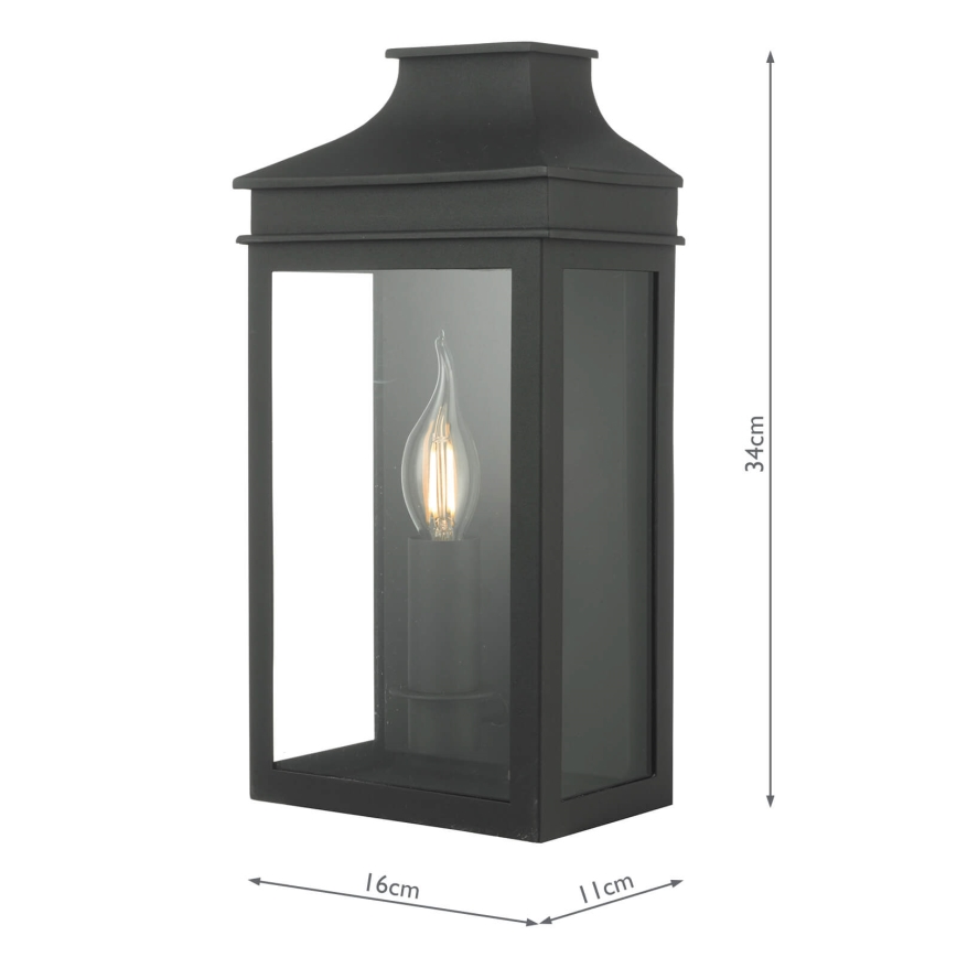 Där Lighting VAP5222 - Lauko sieninis šviestuvas VAPOUR 1xE14/60W/230V IP44 juodas
