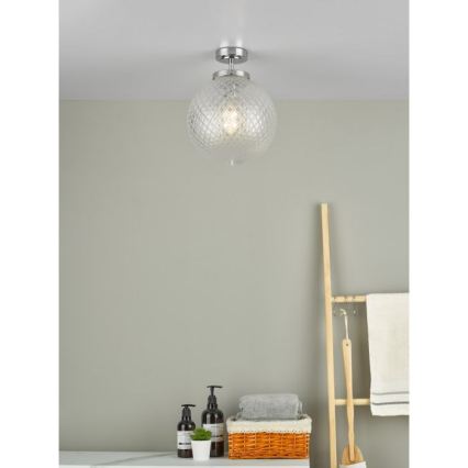 Där Lighting WAY0150 - vonios kambario lubinis šviestuvas WAYNE 1xE27/40W/230V IP44 skersmuo 25 cm blizgus chromas