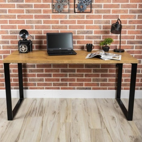 Darbo stalas BLAT 160x60 cm juodas/rudas