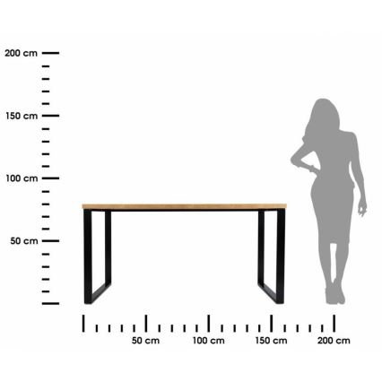 Darbo stalas BLAT 160x60 cm juodas/rudas