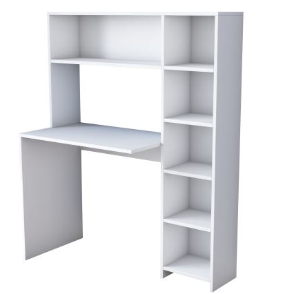 Darbo stalas su lentyna RANI 113,2x141,8 cm baltas