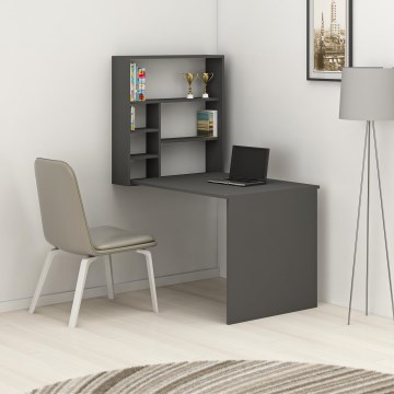 Darbo stalas su lentyna SEDIR 154,2x90 cm antracito spalvos
