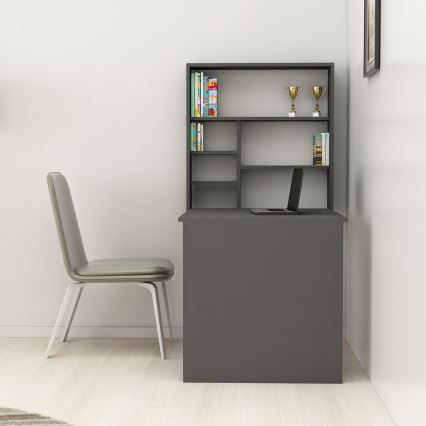 Darbo stalas su lentyna SEDIR 154,2x90 cm antracito spalvos