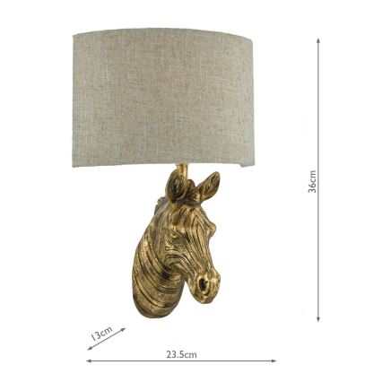 Där Lighting ABB0735 - Sieninis šviestuvas ABBY 1xE14/40W/230V lino/auksinis