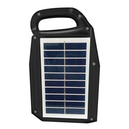 Daugiafunkcinis saulės energijos LED šviestuvas su garsiakalbiu ir išorine baterija LED/5W/7200mAh IP65