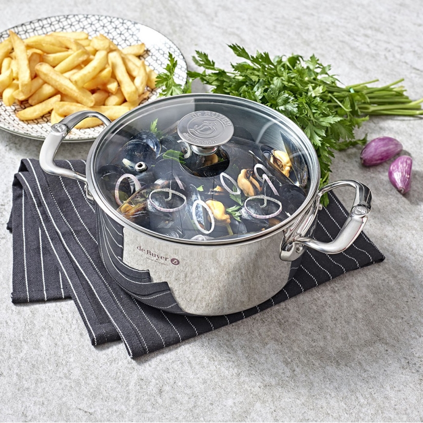 De Buyer 3427.24 - Puodas su dangčiu MILADY, 24 cm, iš nerūdijančio plieno