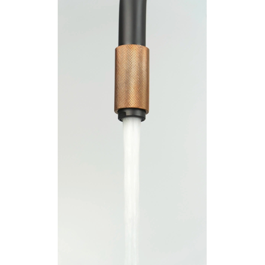 Deante BCA_B64M - Virtuvinis maišytuvas ASTER juodas/žalvarinis