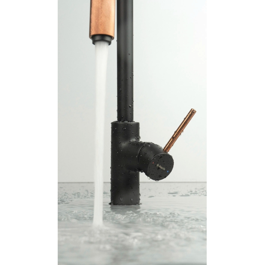 Deante BCA_B64M - Virtuvinis maišytuvas ASTER juodas/žalvarinis