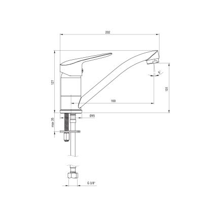Deante BMO_N26M - Praustuvo maišytuvas BORO 12,7 cm juodas