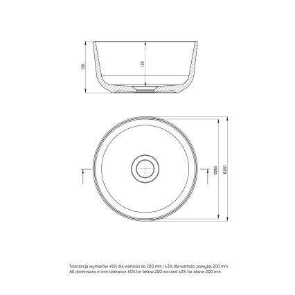 Deante CDJ_6U2S - Pastatomas praustuvas JASMIN diametras 28 cm keramika/balta