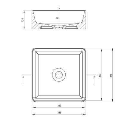 Deante CDJ_6U3S - Ant stalviršio montuojamas praustuvas JASMIN 34,5x34,5 cm keramika/balta