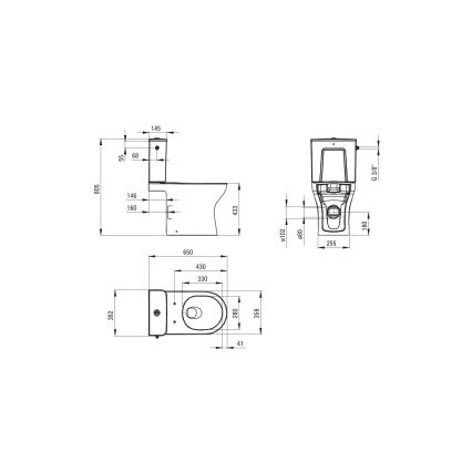 Deante CDJD6RPS - pastatomas klozetas su sėdyne JASMIN keramika/balta