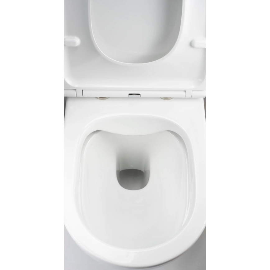 Deante CGRD6ZPW - Pakabinamas tualetas su klozeto dangčiu ROUND keramika/balta
