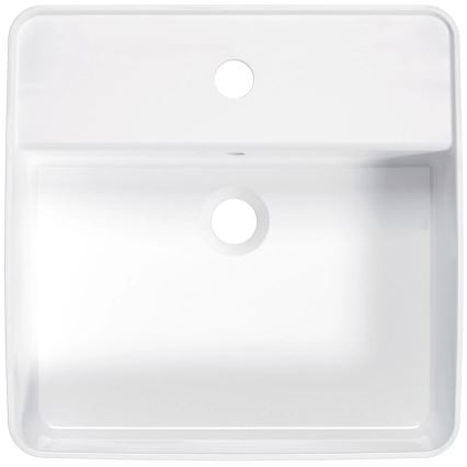 Deante CGS_6U4B - Ant stalviršio montuojama praustuvė su maišytuvo anga SQUARE 42x42 cm keramika/balta