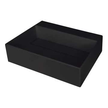 Deante CQR_NU5M - Ant stalviršio montuojama praustuvas CORREO 40x50 cm granitas/juoda