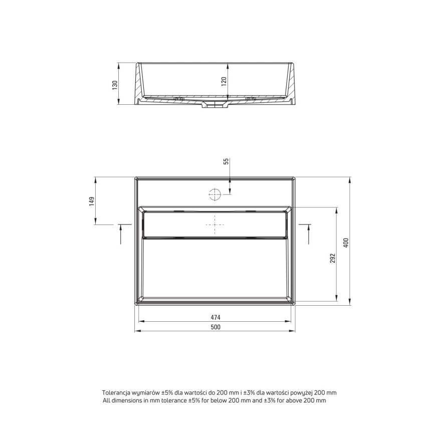 Deante CQR_NU5M - Pastatomas praustuvas CORREO 40x50 cm granito/juoda