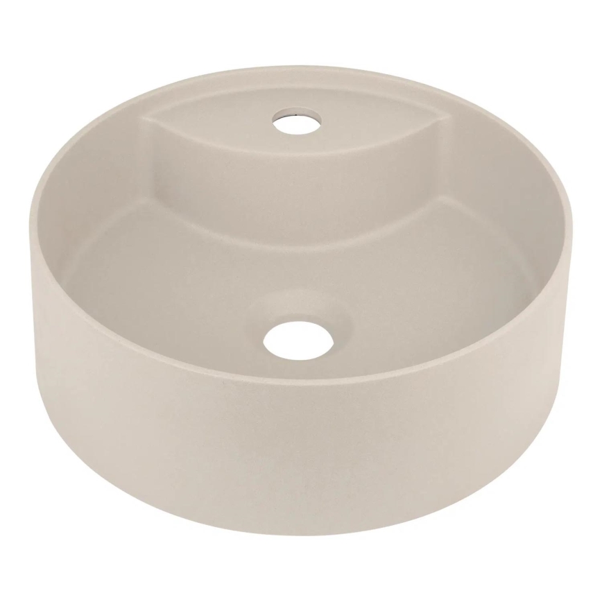 Deante CQS_5U4B - Pastatomas praustuvas su čiaupo skyle SILIA diametras 36 cm granito/smėlio spalva