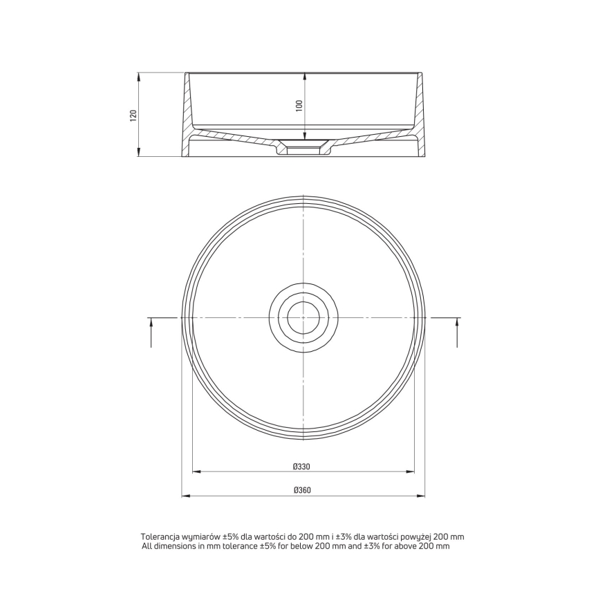 Deante CQS_5U4S - Pastatomas praustuvas SILIA diametras 36 cm granito/smėlio spalva