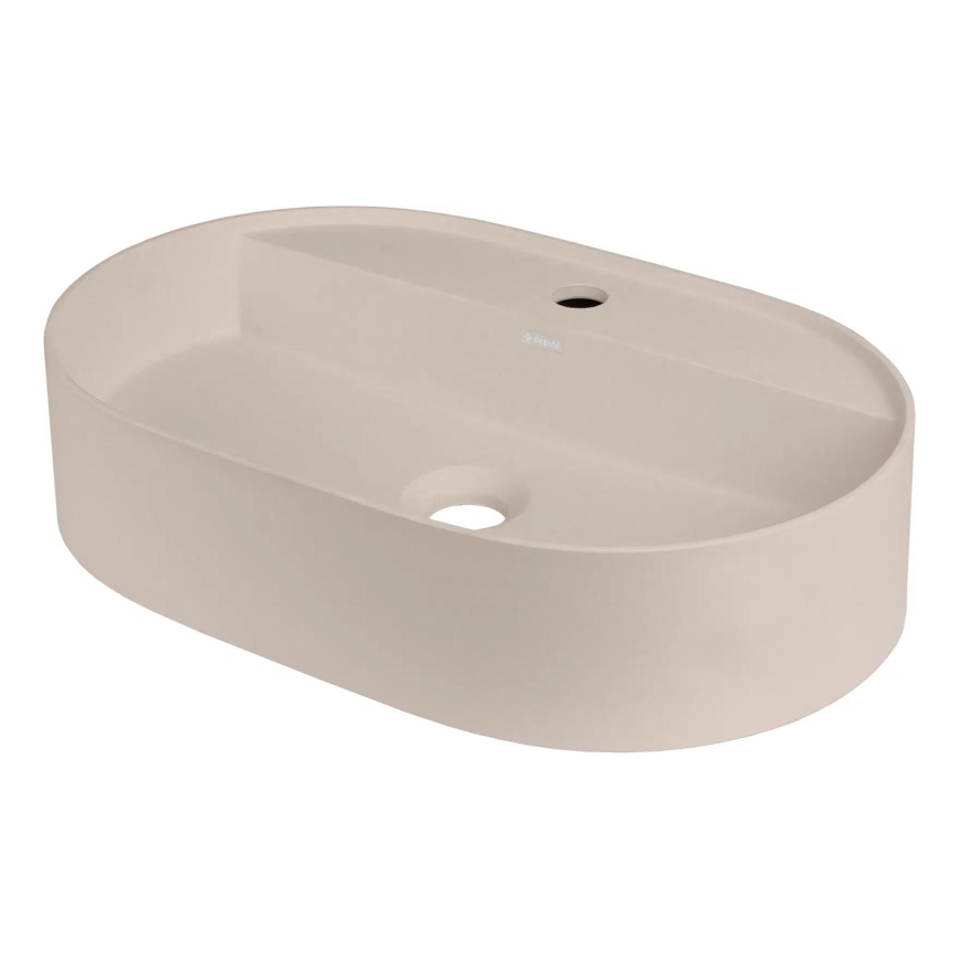 Deante CQS_5U6B - Pastatomas praustuvas su čiaupo skyle SILIA 35x55 cm granito/smėlio spalva