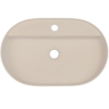 Deante CQS_5U6B - Pastatomas praustuvas su čiaupo skyle SILIA 35x55 cm granito/smėlio spalva