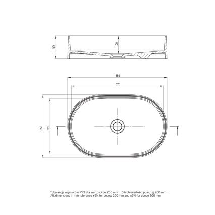Deante CQS_5U6S - Ant stalviršio montuojama praustuvas SILIA 35x55 cm granitas/šviesiai ruda