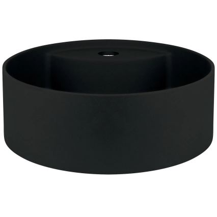 Deante CQS_NU4B - Praustuvas ant stalviršio su maišytuvo anga SILIA, skersmuo 36 cm, granitinis/juodas