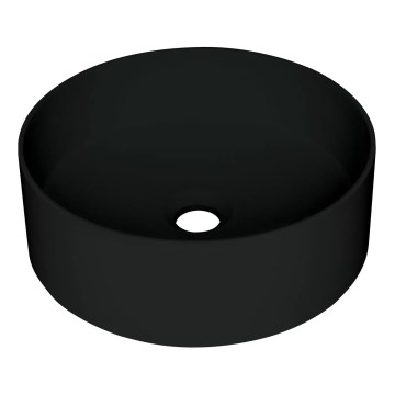 Deante CQS_NU4S - Ant stalviršio praustuvas SILIA, skersmuo 36 cm, granitas/juodas