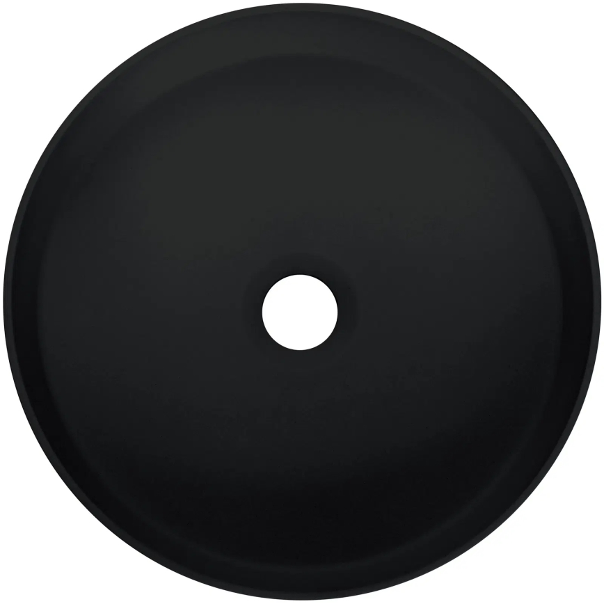 Deante CQS_NU4S - Ant stalviršio praustuvas SILIA, skersmuo 36 cm, granitas/juodas