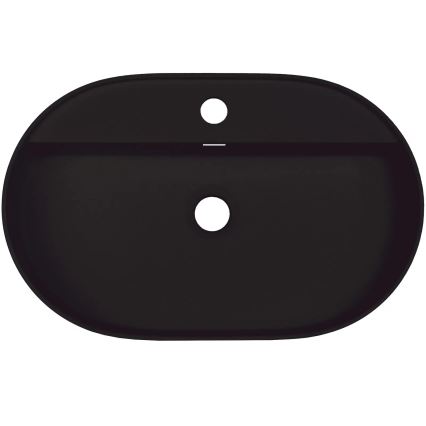 Deante CQS_NU6B - Praustuvas montuojamas ant stalviršio su maišytuvo anga SILIA 35x55 cm granitinis/juodas
