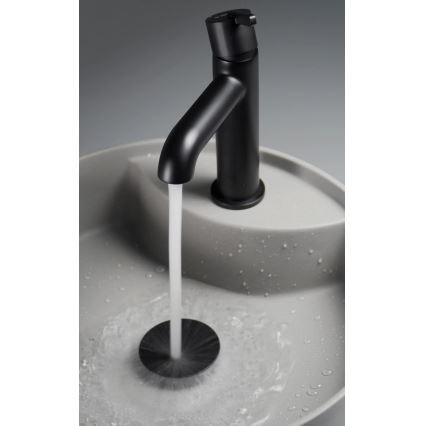 Deante CQS_SU4B - ant stalviršio montuojamas praustuvas SILIA Ø 36 cm, granitas / metalinė pilka