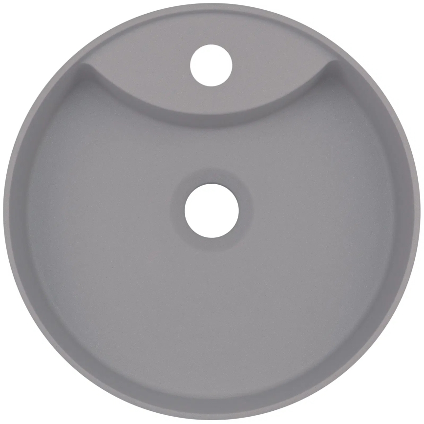 Deante CQS_SU4B - ant stalviršio montuojamas praustuvas SILIA Ø 36 cm, granitas / metalinė pilka