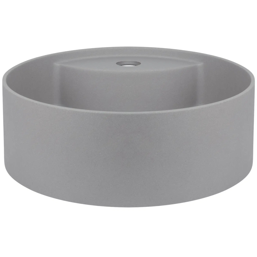 Deante CQS_SU4B - ant stalviršio montuojamas praustuvas SILIA Ø 36 cm, granitas / metalinė pilka
