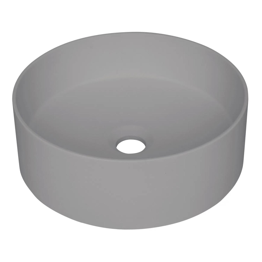 Deante CQS_SU4S - SILIA praustuvas ant stalviršio, Ø 36 cm, granito / metalinės pilkos spalvos