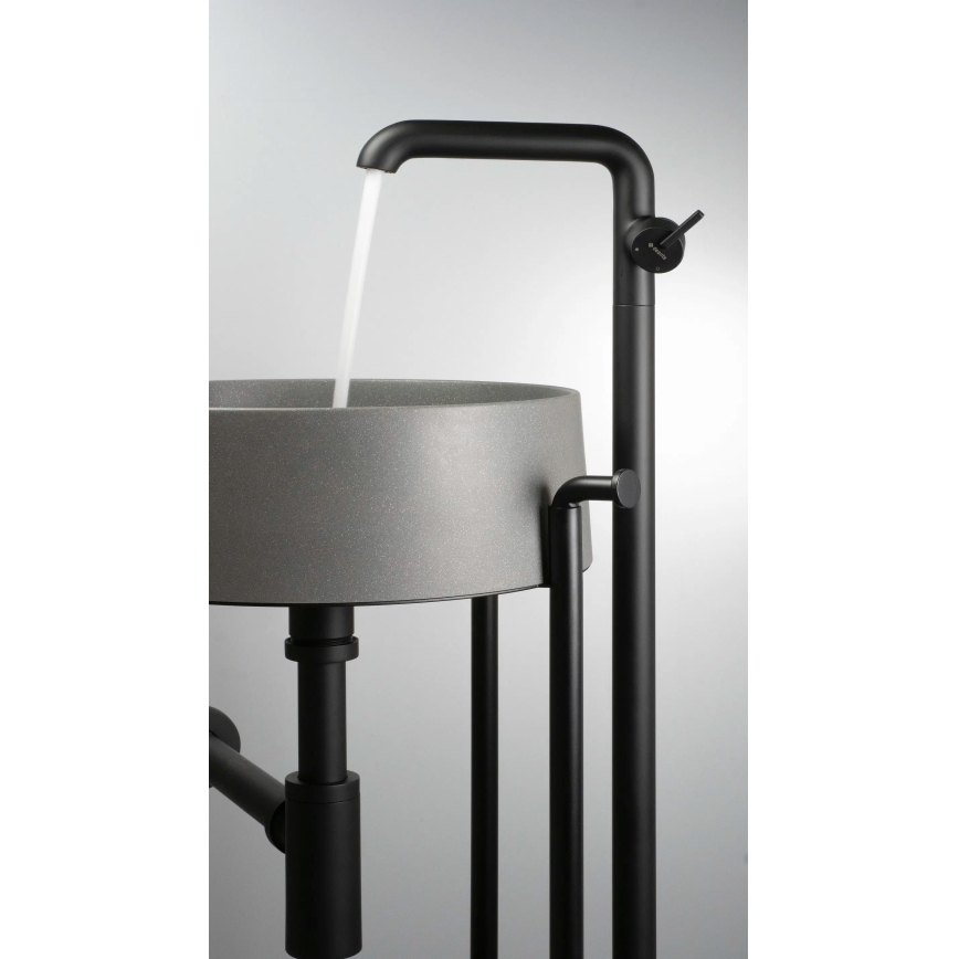 Deante CQS_SU4S - SILIA praustuvas ant stalviršio, Ø 36 cm, granito / metalinės pilkos spalvos